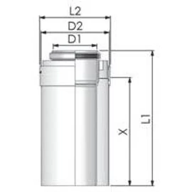Tricox PPs/Alu cső 110/160mm, hossz 250mm