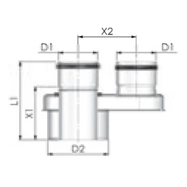 Tricox Pps/Alu osztó adapter 60/100 - 2x80