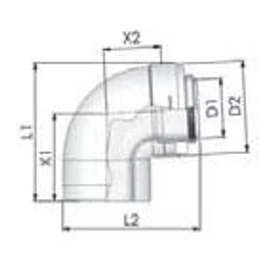 Tricox PPs/Alu könyök 110/160mm, 87°