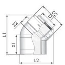 Tricox PPs/Alu könyök 110/160mm, 45°