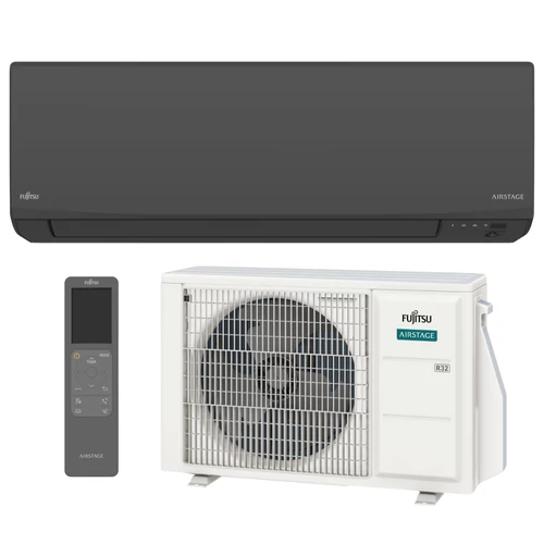 Fujitsu AIRSTAGE ASEH09KJCALB/AOEH09KJCA oldalfali split klíma csomag 2,5 kW (fekete)